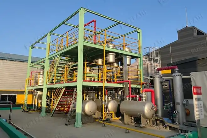 plastic pyrolysis oil distillation to diesel plant