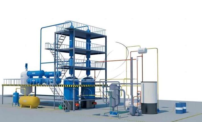 Waste oil refinery plant