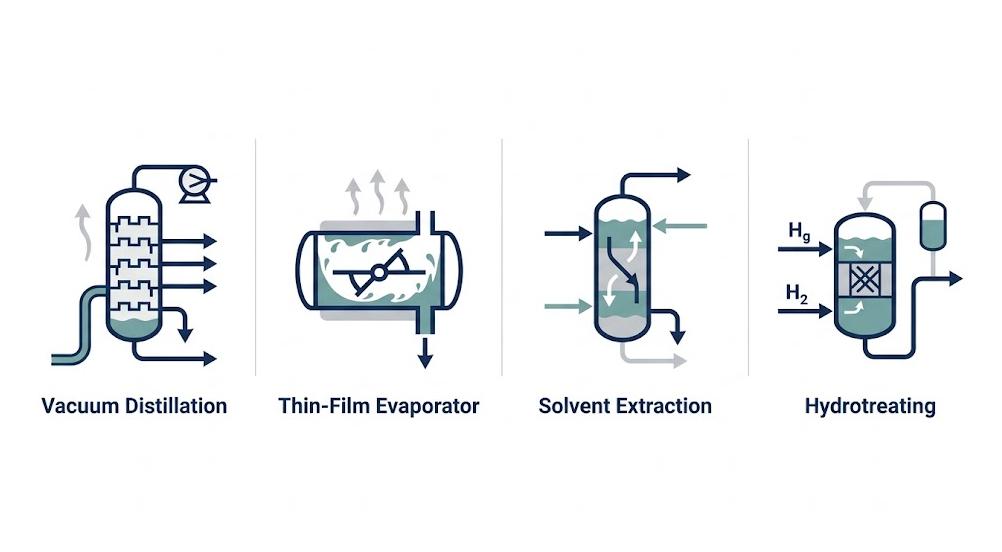 Comparison of used oil re-refining technologies
