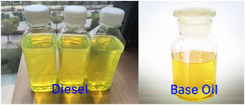 Refined diesel and base oil