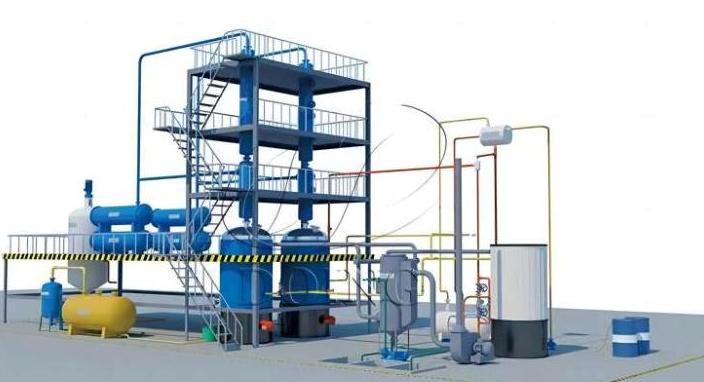Waste oil refinery plant