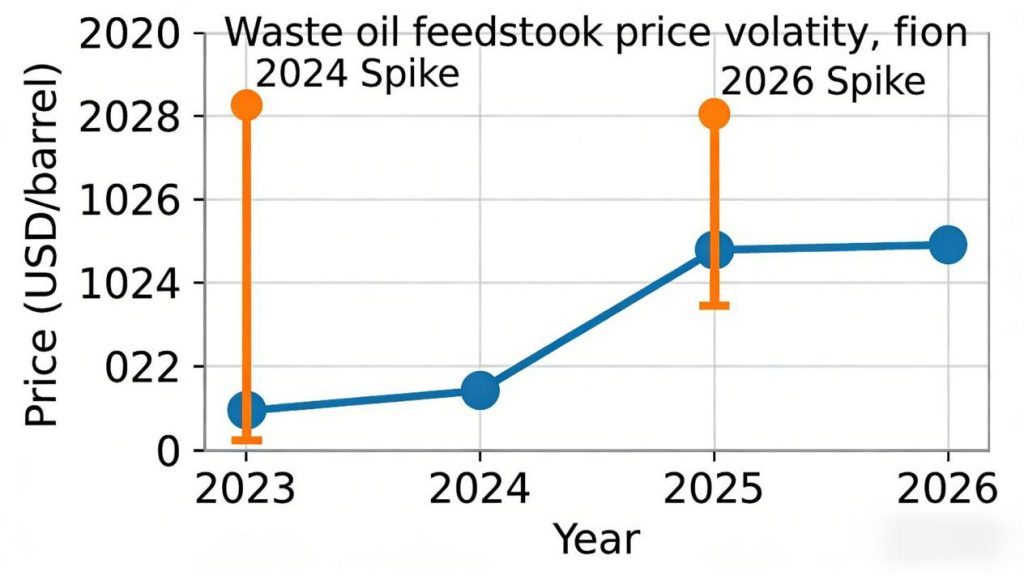 waste oil feedstock price volatility from 2023 to 2026