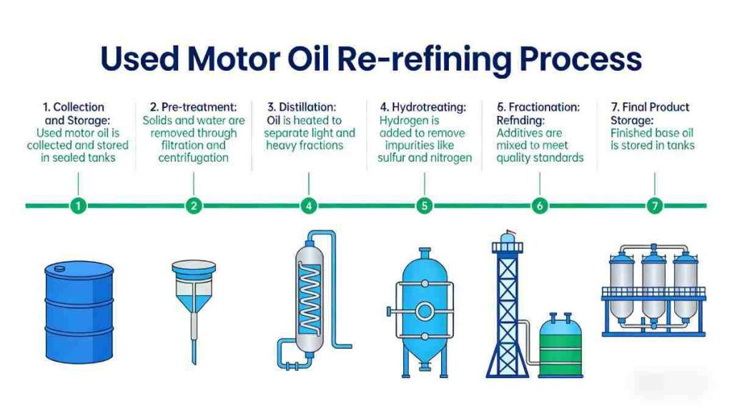used motor oil re-refining process