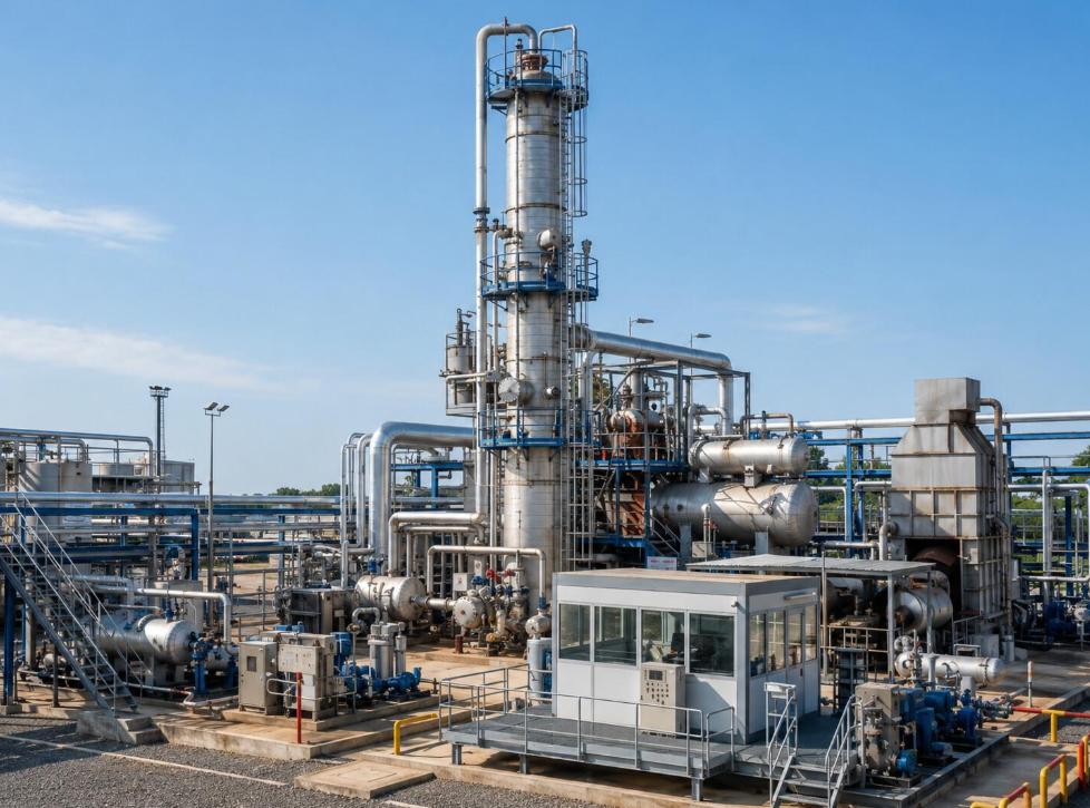 Vacuum distillation equipment used in industrial oil re-refining