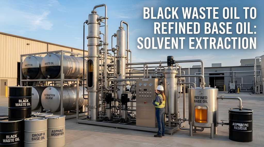 Solvent Extraction Plant for black waste oil refining