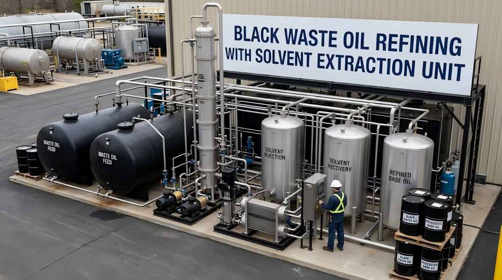 black waste oil refining process