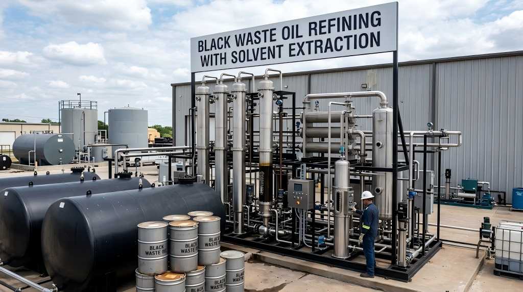 black waste oil to base oil process