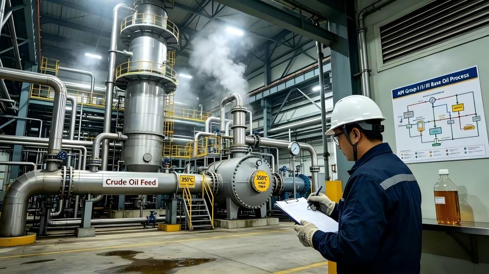 Virgin base oil distillation