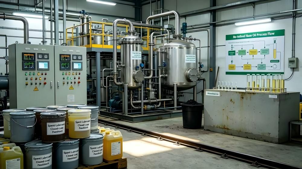 re-refined base oil recycling