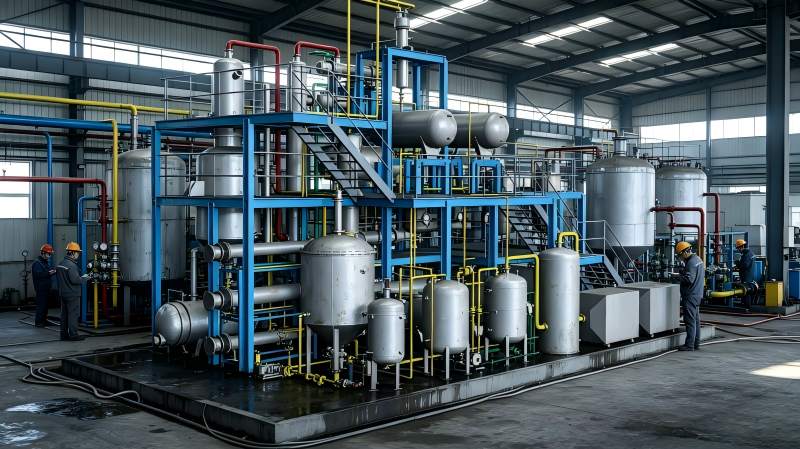 used oil re-refining plant convert waste to gold