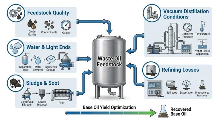 Factors affecting base oil yield