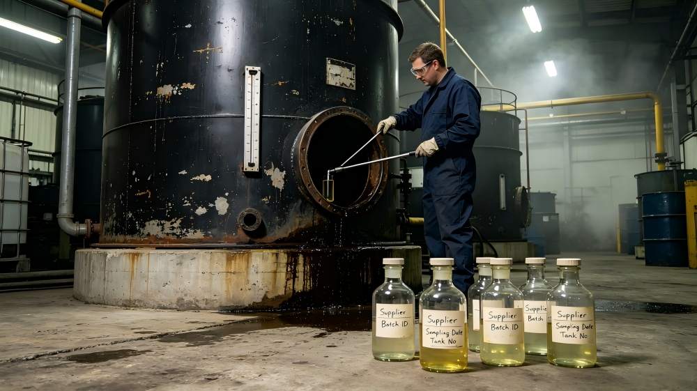 Representative Sampling of Waste Engine Oil in Storage Tank