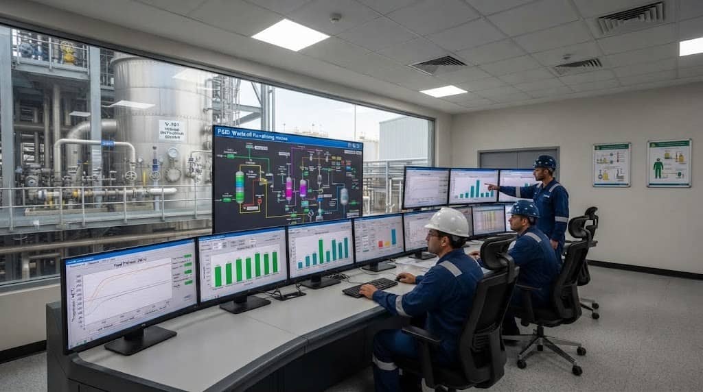 waste oil recycling control room monitoring